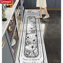 Kitchen floor mat Household pvc erasable and wash-free floor waterproof and oil-proof Nordic style ins long foot mat non-slip mat