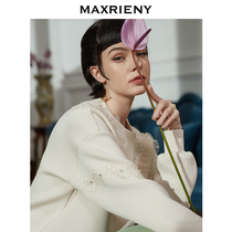 MAXRIENY 2020 winter new retro round neck lace sleeves long-sleeved pullover casual loose sweater women