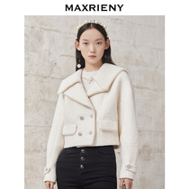 (Shopping mall same) MAXRIENY military style wool coat women 2021 Winter New woolen coat short