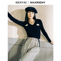 reinyre series 2021 New slim knit top detachable cloud pearl pendant decoration