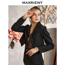 MAXRIENY 2020 autumn new stand-up collar pullover long-sleeved base shirt wild mesh stitching vintage top women