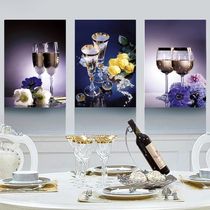 Cross stitch 2021 New thread embroidery living room wine glass triple painting embroidery handmade diy simple full embroidery restaurant hanging painting