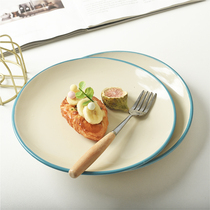 Beauty Blue Ceramics Ins Brief pure Thrones Home Vegetable Dishes Restaurant Folk cakes count the heart disc Sharapdisc blemishes