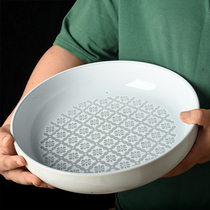 Beauty Blue Ceramic Retro Extra-large Basin Home Restaurant Small Lobster Acid Vegetable Fish Large Bowl Cutlery Dinghy Cutlery