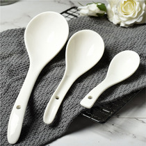 Household ceramic spoon Japanese white spoon spoon spoon long-handled mixing spoon rice spoon