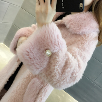 Sheep-cut velvet big coat woman in the middle of a young fashion Seaon Leather Grass Official Flagship 2022 Winter New Circle Mao