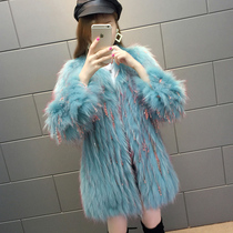 Leather Grass Woman 2022 Autumn Winter Haining the new fox fur coat with a long fur coat in the fur coat flow Su woven