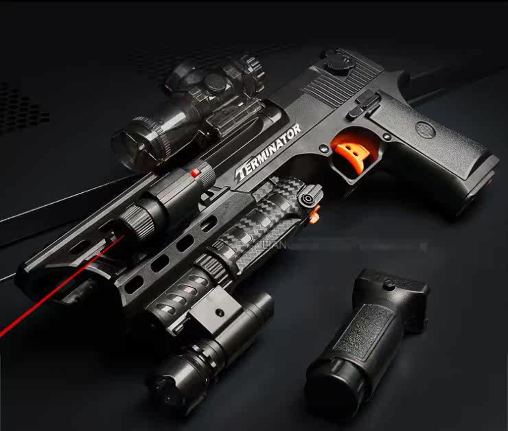 乐能沙漠之鹰电动连发水弹枪水晶弹枪软弹枪儿童玩具枪男孩可发射_不