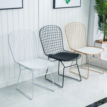 Nordic Creativity Hollowed-out Barbed Wire Chair Iron Art Modern Minima Net Red Dining Chair Casual Dining Room Golden Chair