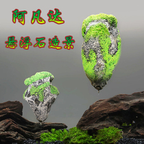 Fish tank building decoration suspended stone natural artificial floating stone simulation false mountain Avatar mood hanging Moss stone