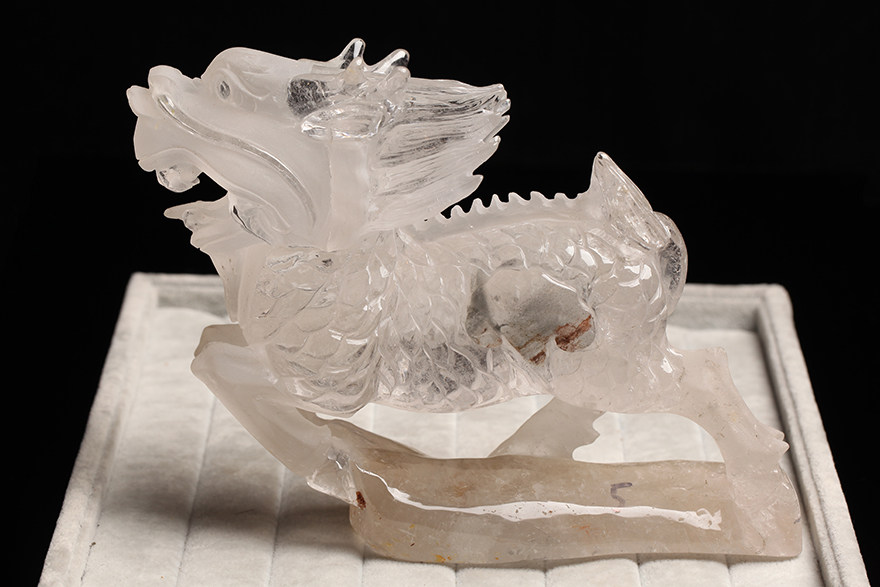 143kg天然极品白水晶摆件麒麟雕工极佳造型少见收藏款