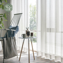 Curtain warehouse Japan original imported gauze curtain fabric insulation shadow anti-UV flame retardant sunscreen window screen high temperature memory shaping