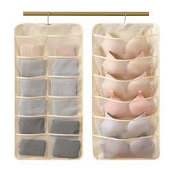Underwear storage bag for home use to store bras and underwear, separate storage grid, wardrobe organizer, fabric socks artifact