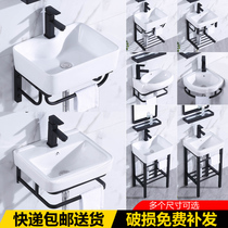 Mini washbasin Simple wall-mounted small apartment bathroom hanging basin Triangular balcony washbasin Ceramic surface pool plate