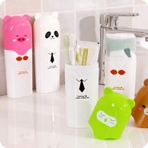 Cartoon travel portable toothbrush toothpaste storage box cute wash toothbrush cup couples with lid toothbrush cartridge dental appliance box
