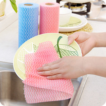 Kitchen non-woven fabric obliterable dishwashing without sticking with oil absorbent clean cloth Brushed bowls Bone cleaning table cloth