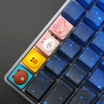 (YouthCC) brown bear Connie rabbit Sally chicken piggy cute resin personality key cap