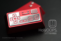 HolyOOPS personality transparent custom key cap FC red and white machine backbox Universal mechanical keyboard aluminum alloy key cap