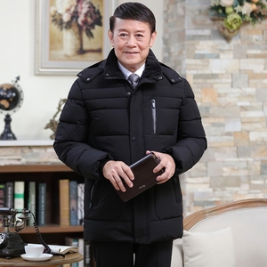 爸爸冬装外套棉衣男中年男士棉衣加厚羽绒棉服中老年爷爷装棉袄男