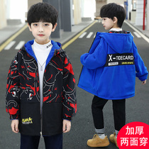 Children's clothing Boys' autumn and winter wear coats on both sides thickened 2022 new children's cashmere assault clothing