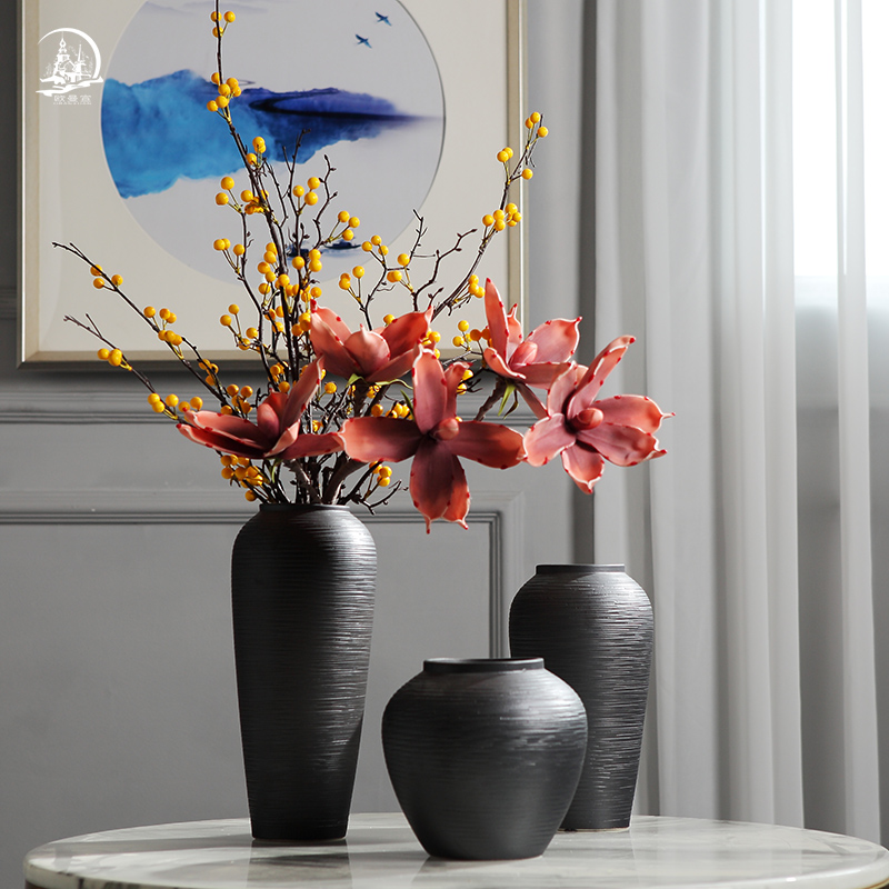 New Chinese style ceramic vase furnishing articles manually zen restoring ancient ways is the sitting room porch model between household soft adornment flower arrangement