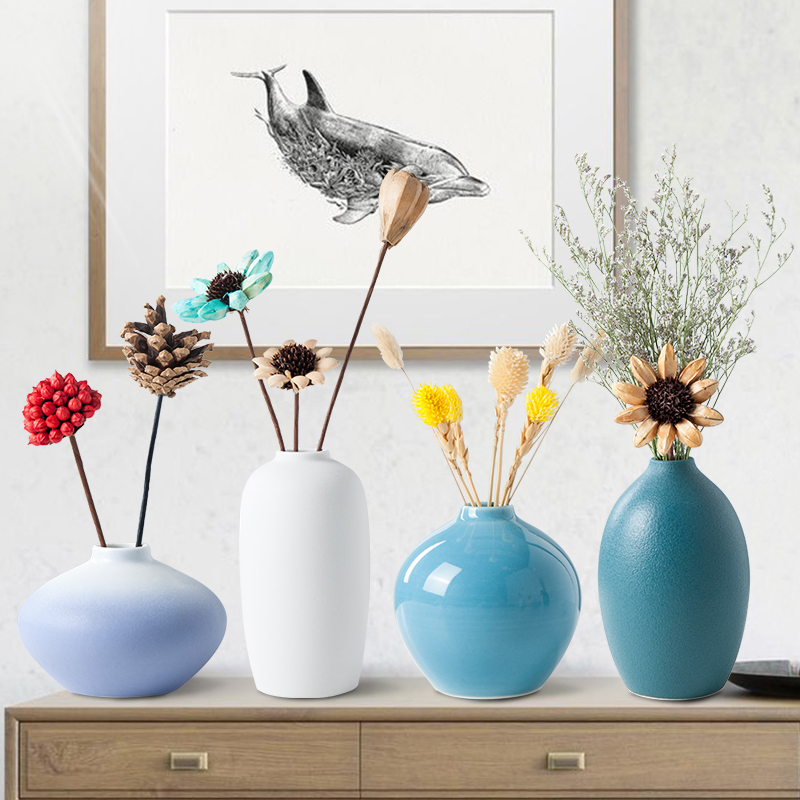 Nordic ins ceramic floret bottle furnishing articles wind dried flower adornment sitting room flower arranging modern creative household decoration