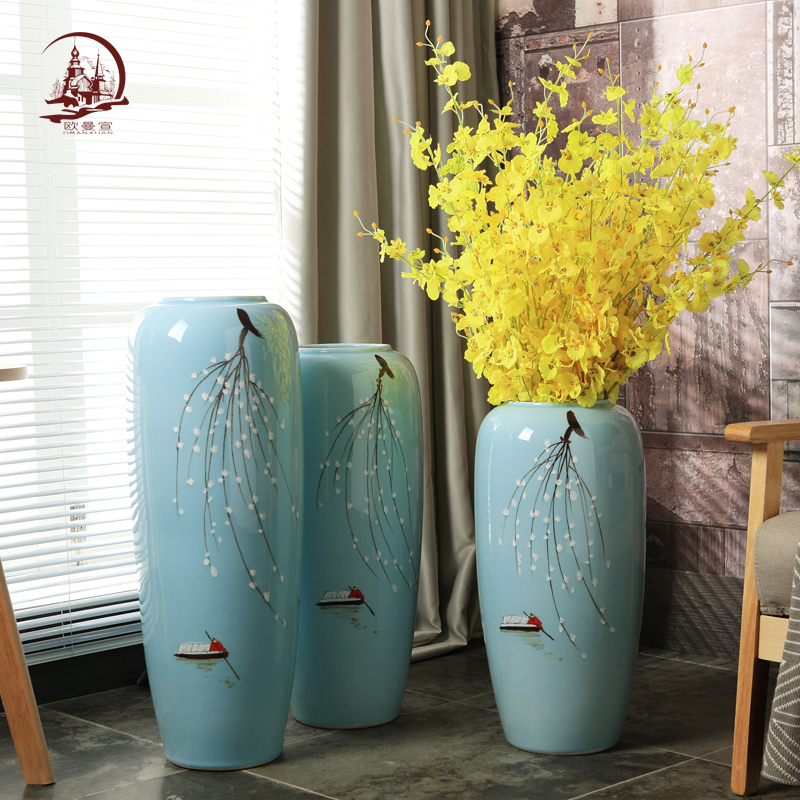 Modern household soft adornment European ideas of the sitting room porch ground ceramic vase hydroponic flower arrangement furnishing articles