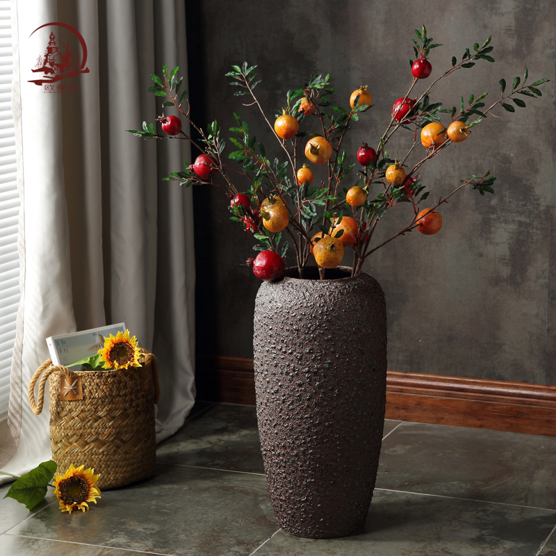 Jingdezhen restoring ancient ways do old coarse pottery vase of large sitting room dry flower arranging ceramic furnishing articles home decoration
