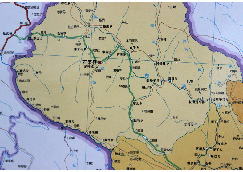 展示与对比:四川省地图挂图2018全新版 1.1x0.8米