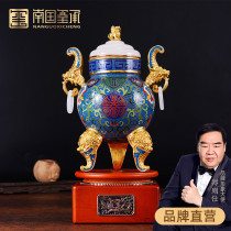 Dai Jialin master cloisonne ornaments Sanzu Ding Bogu collection art ornaments business gifts