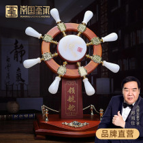 Leading rudder steering hand wheel rudder solid wood company Enterprise glass decoration boss office desktop ornaments