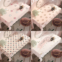 Dresser table cloth desk ins students net red make-up bench Girl Hearts Waterproof oil Free to wash MegyA Desktop mat