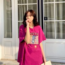 College original Cebu students with long section Korean version loose short sleeves T-shirt women Xiaoqing New sweet Maessen tie dress Xia