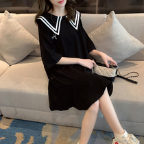 Doll collar short sleeve T-shirt skirt female summer student in Korean version loose with small fresh fish tail dress and skirt dresses