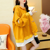 Casual sports cover headliner with hat-necrotsuit woman in spring and autumn loaded with Korean version big code 200 catty and mm loose jacket