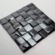 Black brushed small incense mirror mosaic tile small stainless steel porch background wall stickers cultural wall European metal
