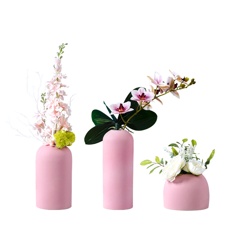 Nordic light and decoration vase dried flowers, flower arranging pink sitting room adornment table modern style of TV ark, ceramic furnishing articles