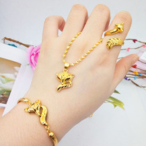 Japan-ROK version Sexy 100 hitch Fox Bracelet Adjustable Copper Gilded Ornament Gold Color Emulation Shagin Bracelet Woman