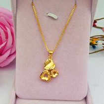 Fashion 100 Hitch Summer Lock Bone Chain 100 Lap Gilt Ornament Gold Color Emulation Sarkin Necklace Cute Heart-shaped Pendant