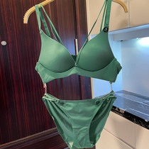 Qing Xia pure color bra dark v smooth surface without steel ring small chest beautiful back thin belt thin underwear women comfortable gathering sexy