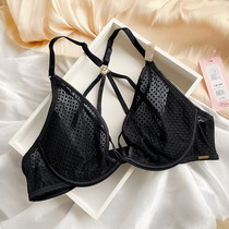 British B home lace 1 4-pair ultra-thin bra big chest small deep V comfortable back cross metal buckle underwear women