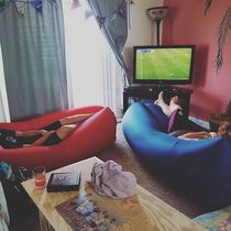 Single bed inflatable sofa bag air mattress ultra light bucket sound breathable lazy shrink nap sofa travel accompany