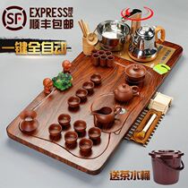 ? Tea set set household tea solid wood automatic induction cooker tea tray whole set of Kung Fu purple sand ceramic tea cup table