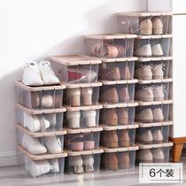 Shoe rack family dormitory artifact shoe storage box transparent visual home small reinforced with lid adult dust-proof sleep