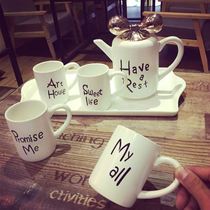 Fashionable English American Bone China Coffee Cup Set European Simple Afternoon Tea Tea Set Household Ceramic Water Cup