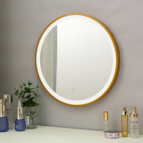 Toilet bathroom mirror with lamp wall-mounted home free of punching round girls bedroom with wall self-glued bathroom makeup mirror