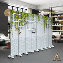 New Chinese screen partition living room foldable mobile bedroom study restaurant hotel cafe simple entrance wall