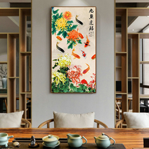dIY Leading Digital Oil Painting Wall Hand Painted Decorative Hanging Painting Landscape Nine Fish Play Chinese Living Room Bedroom