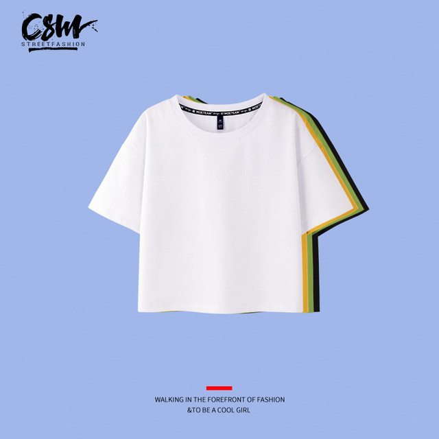 T-shirt top with wide-leg pants collocation wild small super-fire cec short short-sleeved female high street t-shirt T-shirt top with wide-leg pants collocation wild small super-fire cec short short-sleeved female high street t-shirt
