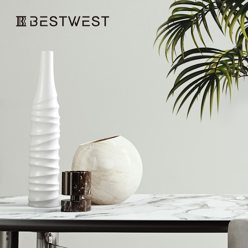 BEST WEST geometric creative ceramic vase is placed between example vase decoration light key-2 luxury home sitting room